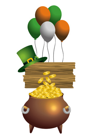 leprechaun hat pot globes sign vector illustrationのイラスト素材