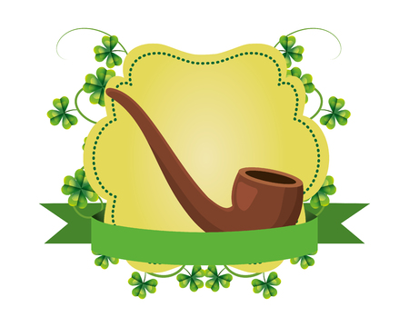 pipe smoke clover frame banner vector illustrationのイラスト素材