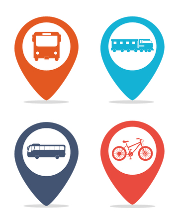 public transport vehicles spots vector illustrationのイラスト素材
