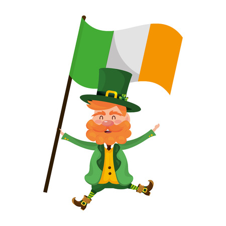 leprechaun dwarf man hat vector illustrationのイラスト素材