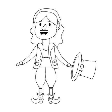 st patricks day elf woman cartoon vector illustration graphic designのイラスト素材