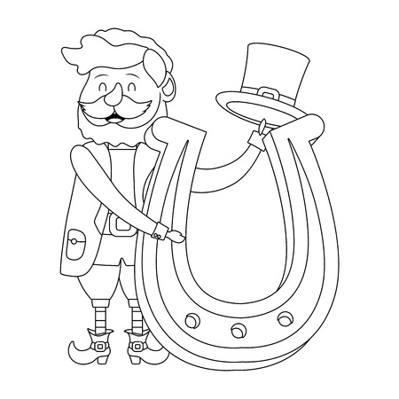 st patricks day leprechaun cartoon vector illustration graphic designのイラスト素材