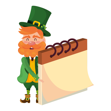 st patricks day leprechaun with notebook cartoon vector illustration graphic designのイラスト素材