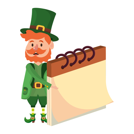 st patricks day leprechaun with notebook cartoon vector illustration graphic designのイラスト素材