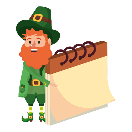 st patricks day leprechaun with notebook cartoon vector illustration graphic designのイラスト素材