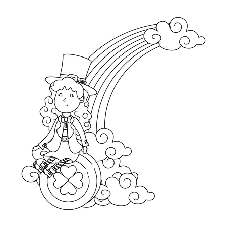 st patricks day elf cartoon vector illustration graphic designのイラスト素材