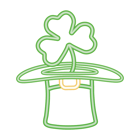 st patricks day with hat and clover cartoon vector illustration graphic designのイラスト素材