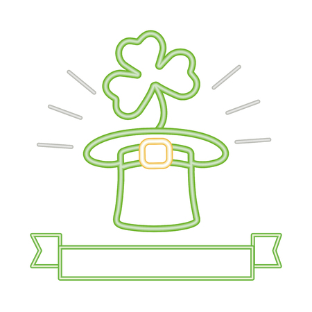 st patricks day with hat and clover cartoon vector illustration graphic designのイラスト素材