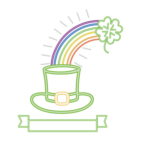 st patricks day with hat and clover cartoon vector illustration graphic designのイラスト素材