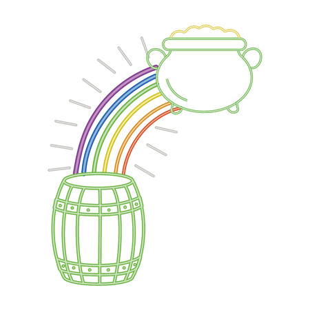 st patricks day wooden barrel cartoon vector illustration graphic designのイラスト素材