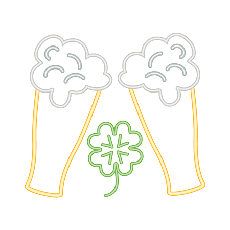 st patricks day beer glass toast cartoon vector illustration graphic designのイラスト素材