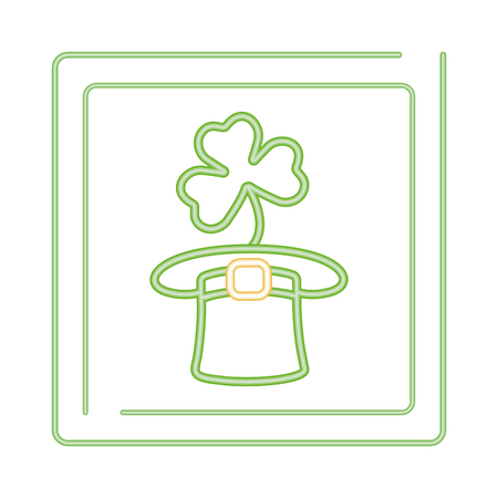 st patricks day with hat and clover cartoon vector illustration graphic designのイラスト素材