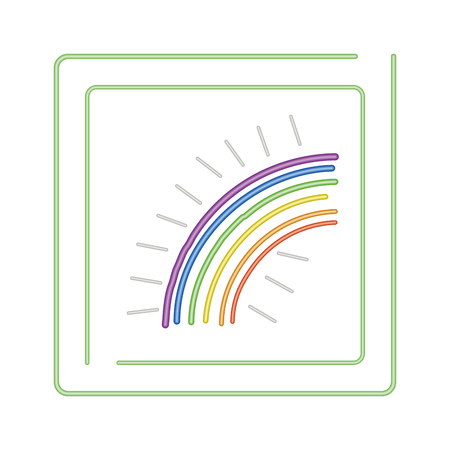 nature rainbow cartoon vector illustration graphic designのイラスト素材