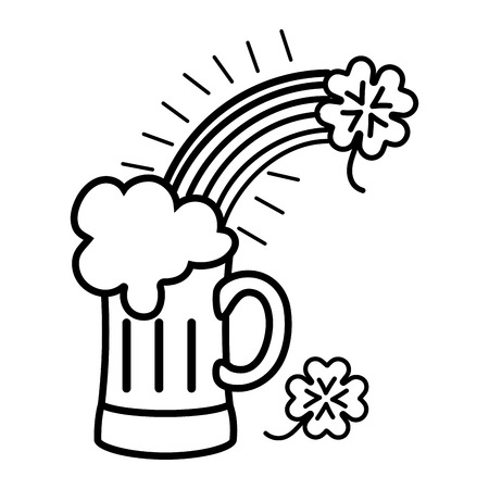 st patricks day beer glass cartoon vector illustration graphic designのイラスト素材