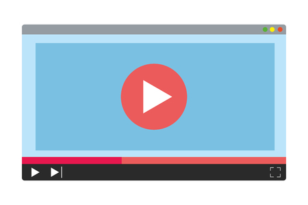 technology computer screen media player cartoon vector illustration graphic designのイラスト素材