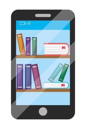 online education smartphone cartoon vector illustration graphic designのイラスト素材