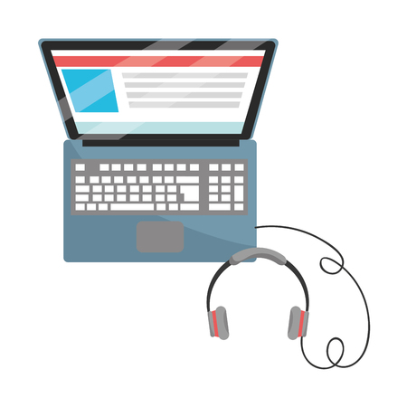 technology laptop cartoon vector illustration graphic designのイラスト素材