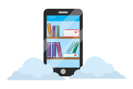 online education smartphone cartoon vector illustration graphic designのイラスト素材
