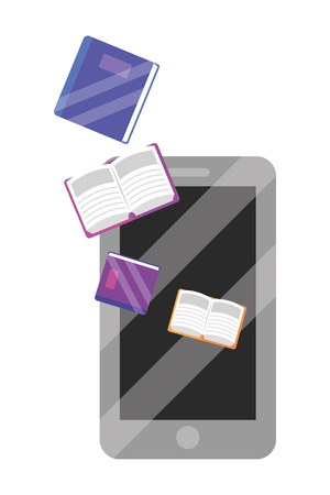 online education smartphone cartoon vector illustration graphic designのイラスト素材