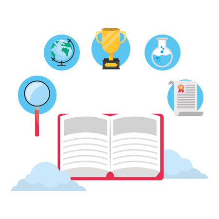 online education elements cartoon vector illustration graphic designのイラスト素材