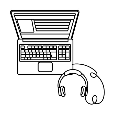 technology laptop cartoon vector illustration graphic designのイラスト素材