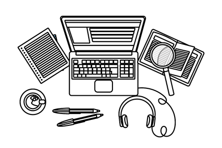 online education laptop cartoon vector illustration graphic designのイラスト素材