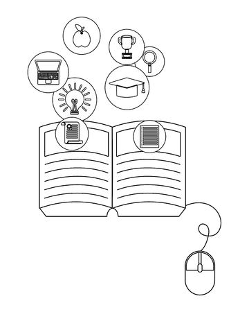 online education elements cartoon vector illustration graphic designのイラスト素材