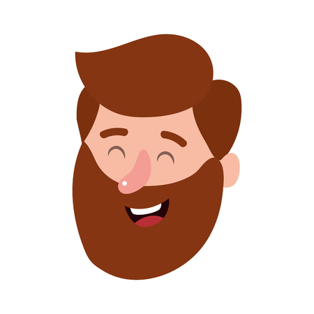 young man face cartoon vector illustration graphic designのイラスト素材