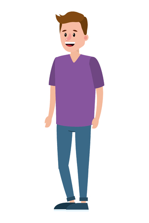 young man body cartoon vector illustration graphic designのイラスト素材