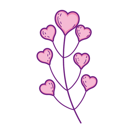 branch with hearts plant vector illustration designのイラスト素材