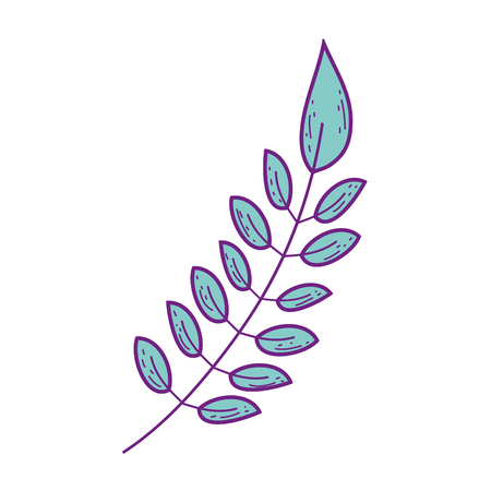 branch with leafs plant vector illustration designのイラスト素材