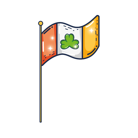 ireland flag with clover saint patrick day vector illustration designのイラスト素材