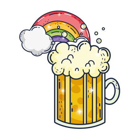 jar beer and rainbow saint patrick day vector illustration designのイラスト素材