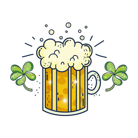 jar beer and clovers saint patrick day vector illustration designのイラスト素材