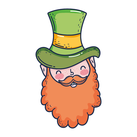st patricks day leprechaun head character vector illustration designのイラスト素材
