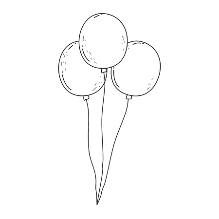 balloons helium floating icon vector illustration designのイラスト素材