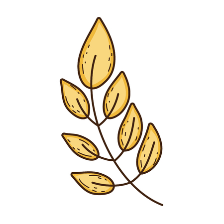 branch with leafs plant vector illustration designのイラスト素材