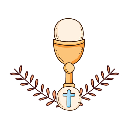 sacred chalice with first communion vector illustration designのイラスト素材