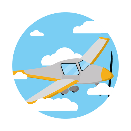 transportation concept small plane cartoon vector illustration graphic designのイラスト素材