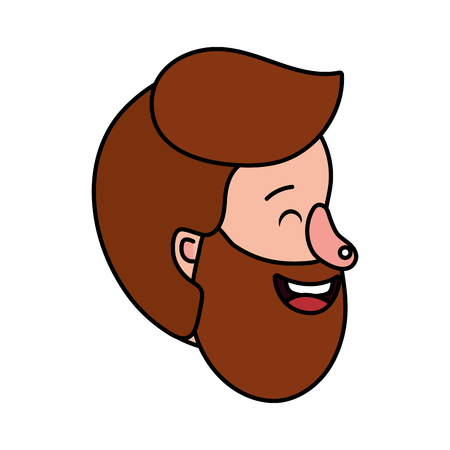 man face with beard cartoon vector illustration graphic designのイラスト素材