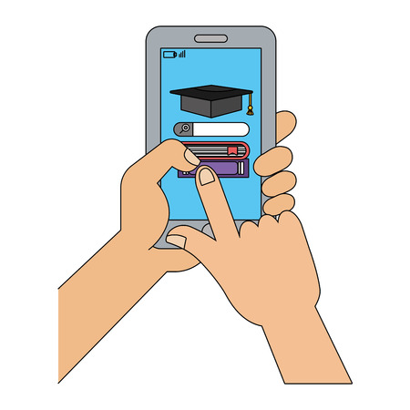 technology device smartphone cartoon vector illustration graphic designのイラスト素材