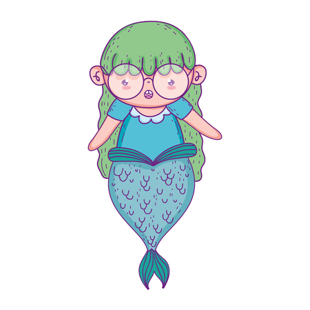 cute mermaid fairy tales vector illustration designのイラスト素材