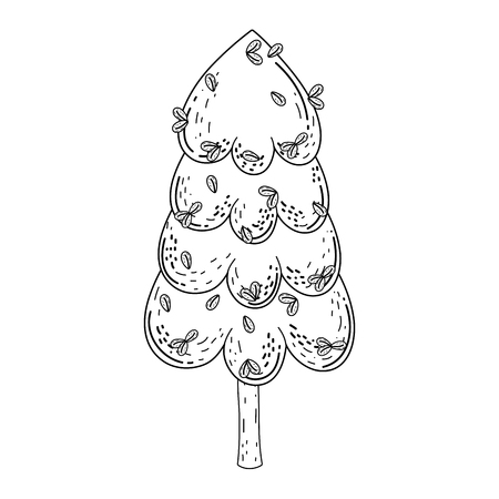 beautiful pine tree fairytale icon vector illustration designのイラスト素材