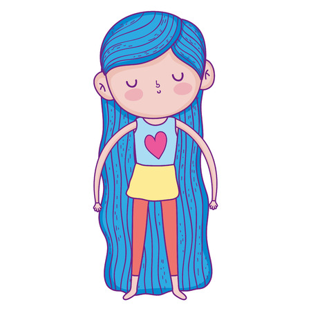 little girl with swimwear character vector illustration designのイラスト素材