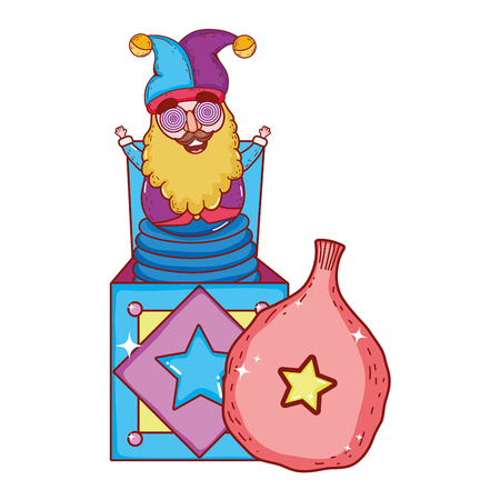 fools day surprise box with elf headのイラスト素材