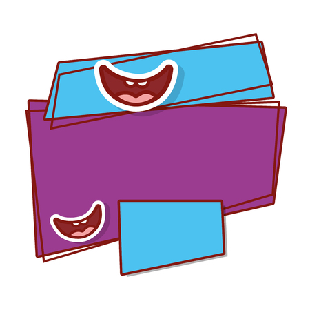 geometrics figures with smiles and colors label vector illustration designのイラスト素材