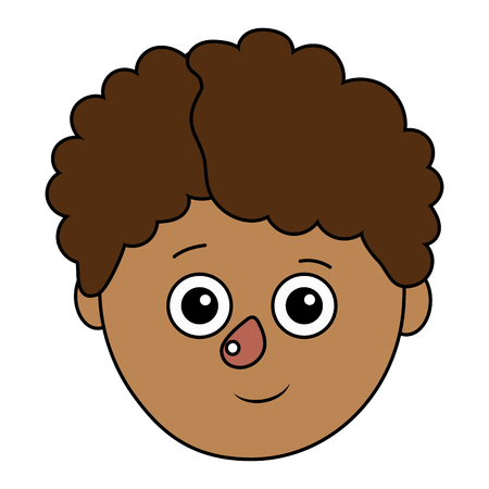 cute boy face cartoon vector illustration graphic designのイラスト素材