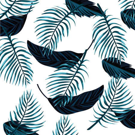beautiful tropical flowers seamless pattern cartoon vector illustration graphic designのイラスト素材