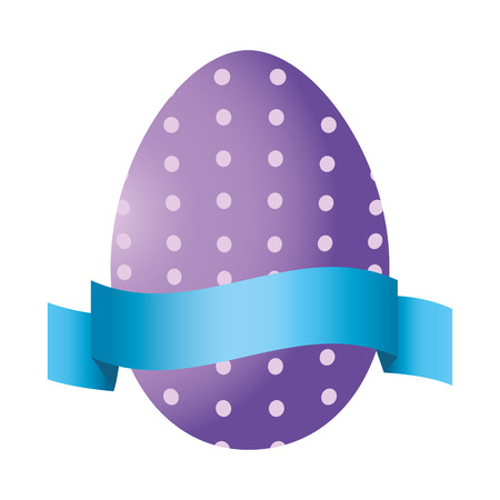 easter egg with ribbon cartoon vector illustration graphic designのイラスト素材