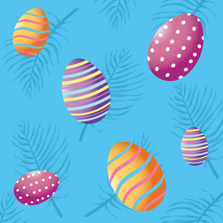easter eggs pattern cartoon vector illustration graphic designのイラスト素材